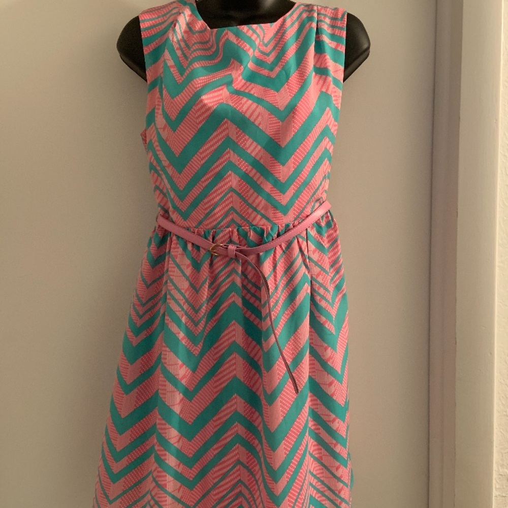 Pink Owl Belted Dress
